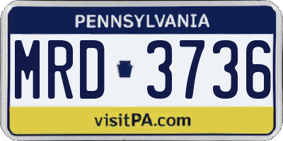PA license plate MRD3736