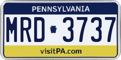 PA license plate MRD3737