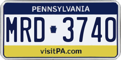 PA license plate MRD3740