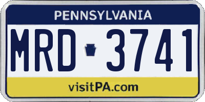 PA license plate MRD3741
