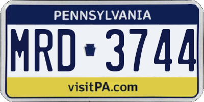 PA license plate MRD3744
