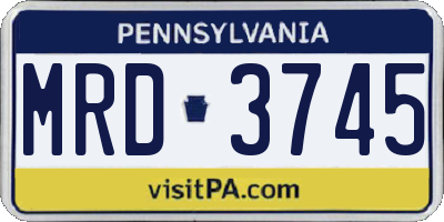 PA license plate MRD3745