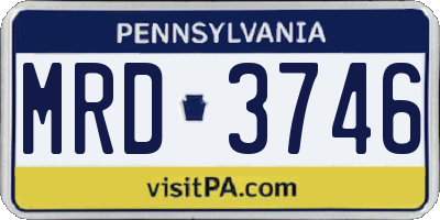 PA license plate MRD3746