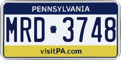 PA license plate MRD3748