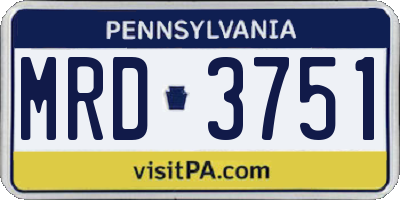 PA license plate MRD3751