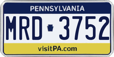 PA license plate MRD3752