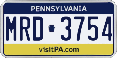 PA license plate MRD3754