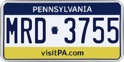 PA license plate MRD3755