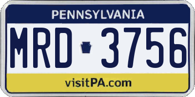 PA license plate MRD3756