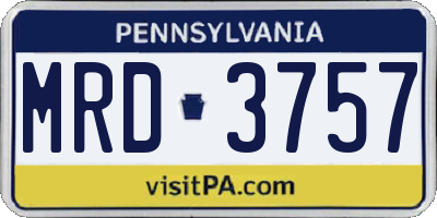 PA license plate MRD3757