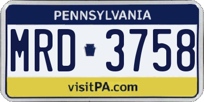 PA license plate MRD3758