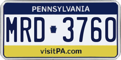 PA license plate MRD3760