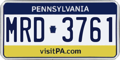 PA license plate MRD3761