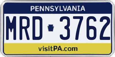 PA license plate MRD3762