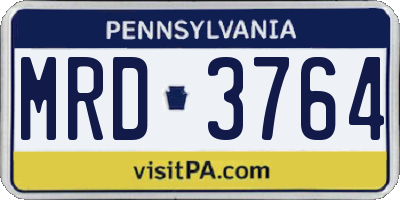 PA license plate MRD3764