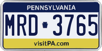 PA license plate MRD3765