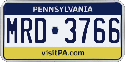 PA license plate MRD3766