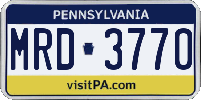 PA license plate MRD3770