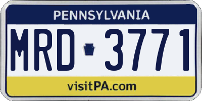 PA license plate MRD3771