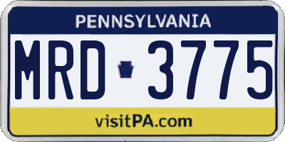 PA license plate MRD3775