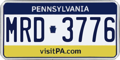 PA license plate MRD3776