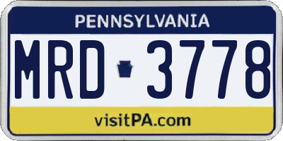 PA license plate MRD3778