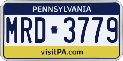 PA license plate MRD3779