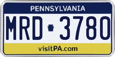 PA license plate MRD3780