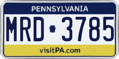 PA license plate MRD3785