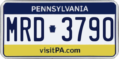PA license plate MRD3790