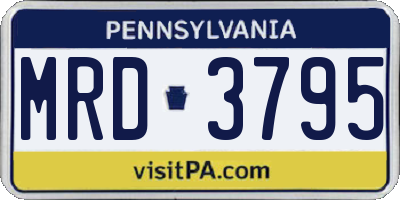 PA license plate MRD3795