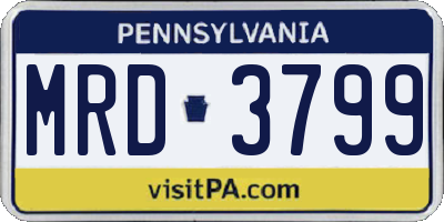 PA license plate MRD3799