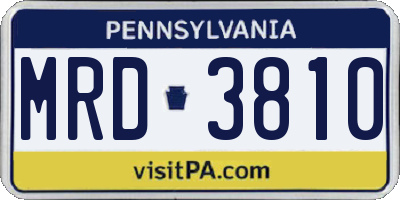 PA license plate MRD3810