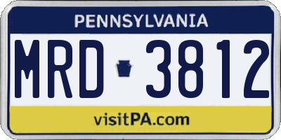 PA license plate MRD3812