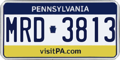 PA license plate MRD3813