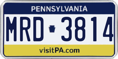 PA license plate MRD3814