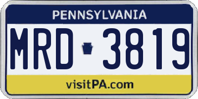 PA license plate MRD3819