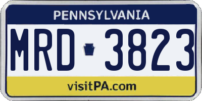 PA license plate MRD3823