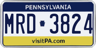 PA license plate MRD3824