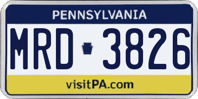 PA license plate MRD3826