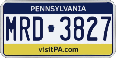 PA license plate MRD3827