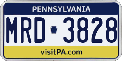 PA license plate MRD3828