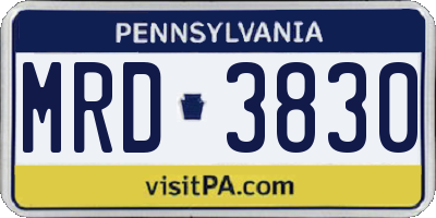 PA license plate MRD3830