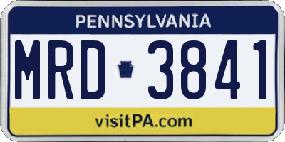 PA license plate MRD3841