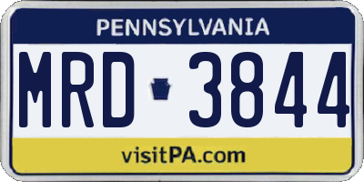 PA license plate MRD3844