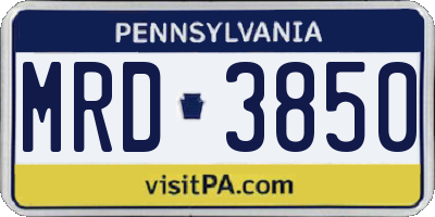 PA license plate MRD3850