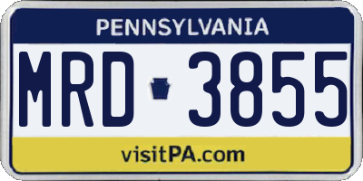 PA license plate MRD3855