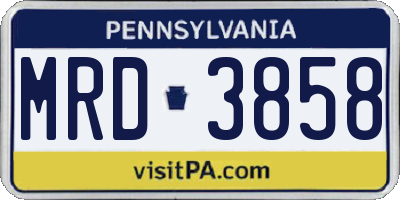 PA license plate MRD3858