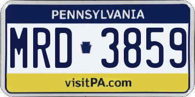 PA license plate MRD3859