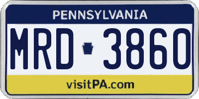 PA license plate MRD3860